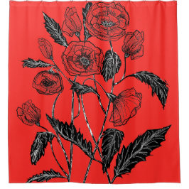 Roter Duschvorhang mit Pfefferkuchen Wählen Sie Fa