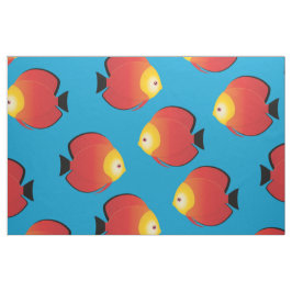 Roter Duskus tropischer Fisch Druckmuster Stoff