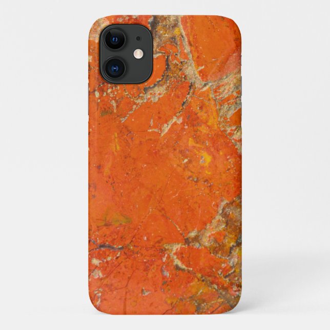 Roter Edelstein Stein Textur iPhone 11 Hülle (Rückseite)