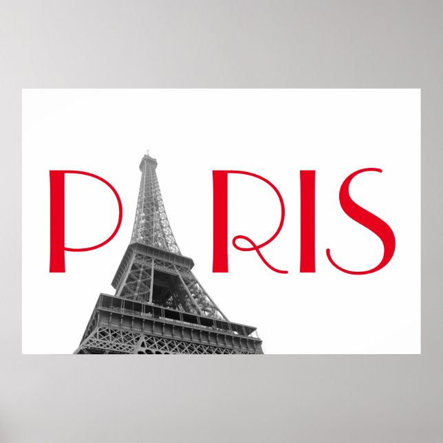 Roter Eiffelturm Paris Reisen Poster (Vorne)
