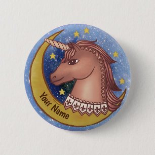 Roter Einhorn-Anstecker Button