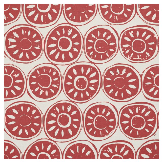 Roter Elfenbein durch Blume Stoff (Muster)