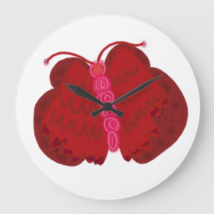 Roter Engel Schmetterling Große Wanduhr