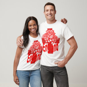 Roter England-Text Isoliertes St George-Kreuz und T-Shirt