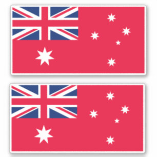 Roter Entwurf australische Flagge vor 1954 Marine  Aufkleber