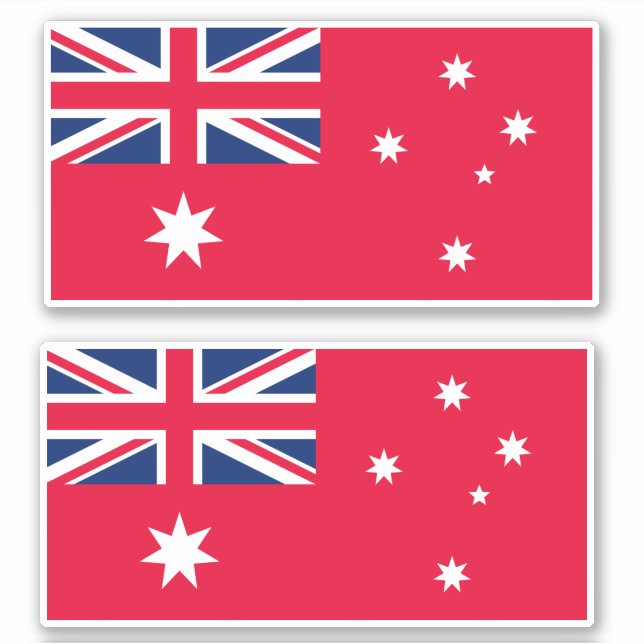 Roter Entwurf australische Flagge vor 1954 Marine  Aufkleber (Vorderseite)