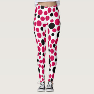 Roter Erbsenretro auf weißem Hintergrund Leggings