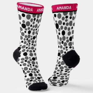 Roter Erbsenretro auf weißem Hintergrund Socken