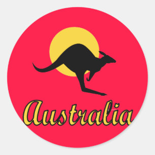 Roter Erdeaustraliens entwurf Runder Aufkleber