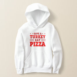 Roter Erntedank rette Pizza aus Truthahn Hoodie
