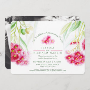 Roter Eukalyptus-Uferfarbe 1. Hochzeitsfeier Einladung