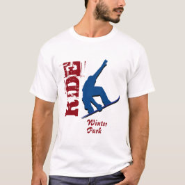 Roter Fahrwinter-ParkSnowboard T-Shirt