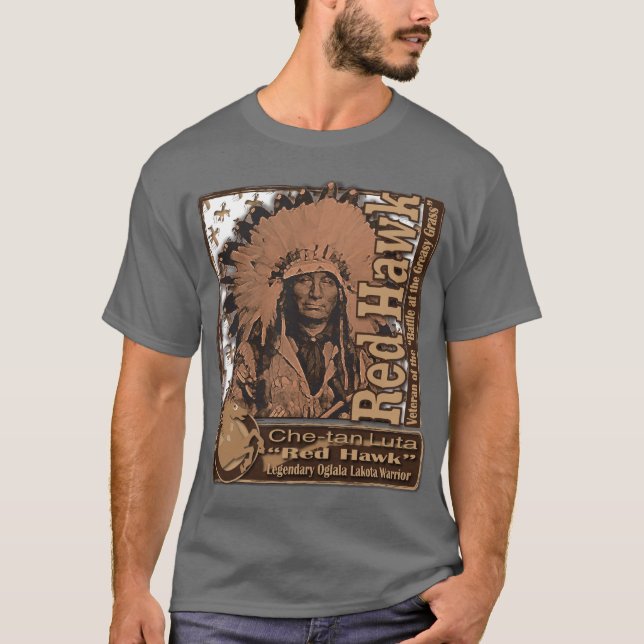 Roter Falke Oglala Lakota T-Shirt (Vorderseite)