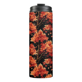 Roter Fall Ahornbaum Nahtloses Muster Grafik Thermosbecher