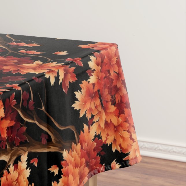 Roter Fall Ahornbaum Nahtloses Muster Grafik Tischdecke (Beispiel)