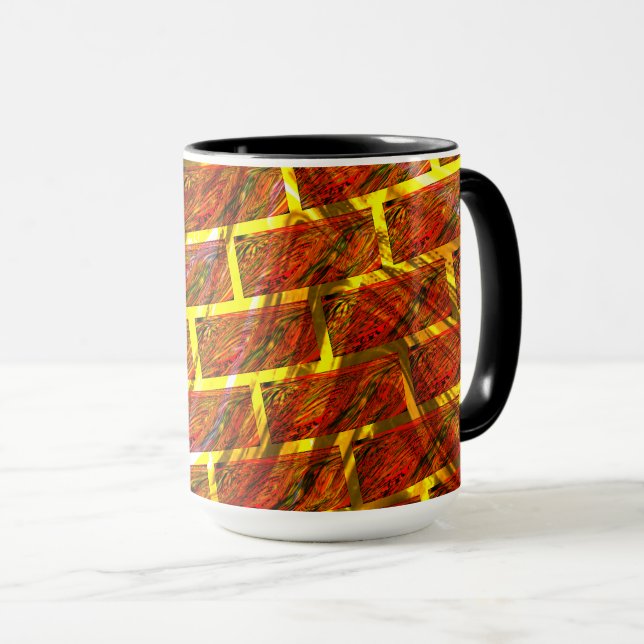 Roter Farbeffekt, Gräse, goldenes Graten oder Zieg Tasse (VorderseiteRechts)