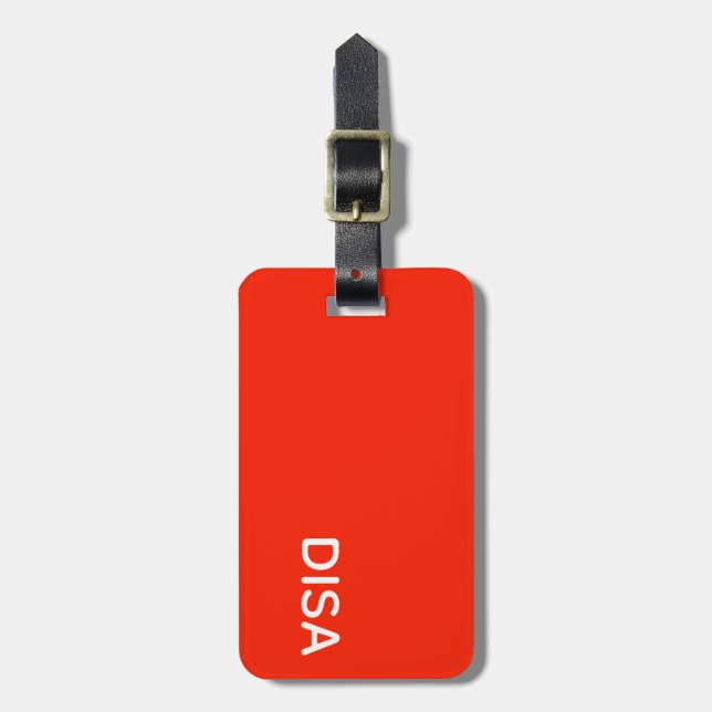 Roter Farbname anzeigen Gepäckanhänger (Vorderseite vertikal)