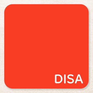 Roter Farbname anzeigen Rechteckiger Pappuntersetzer