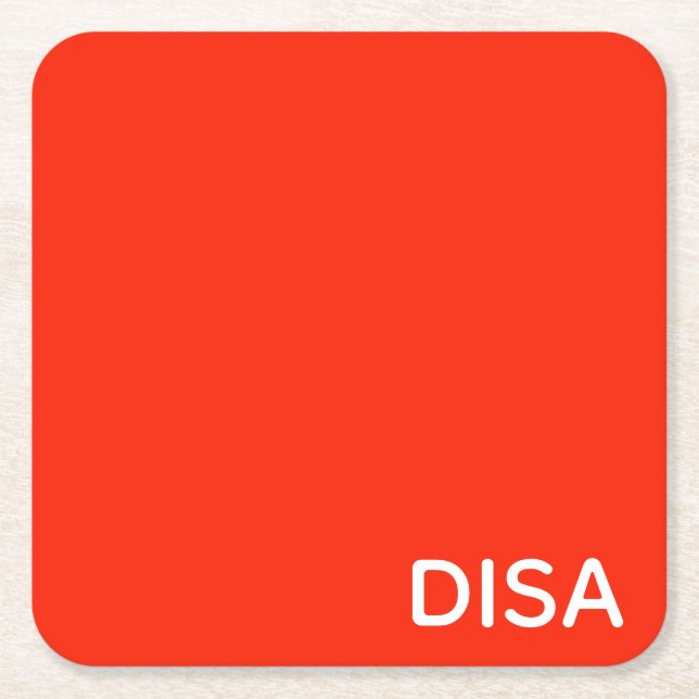 Roter Farbname anzeigen Rechteckiger Pappuntersetzer (Vorderseite)