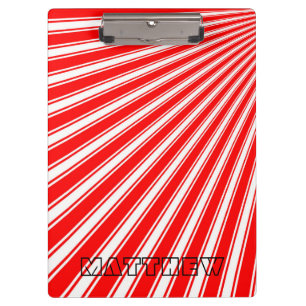 Roter Farbstreifen Funky Muster Klemmbrett