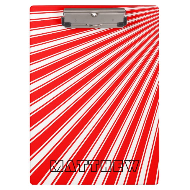 Roter Farbstreifen Funky Muster Klemmbrett (Vorderseite)