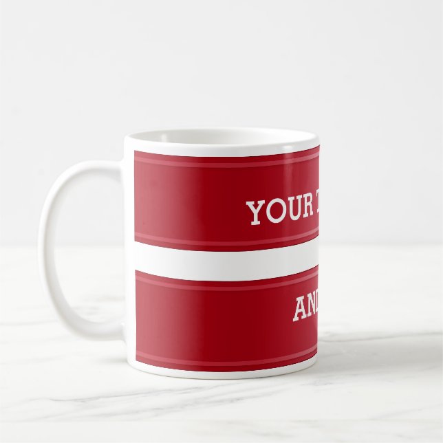 Roter Farbverlauf BANNER + Ihr Text Kaffeetasse (Links)