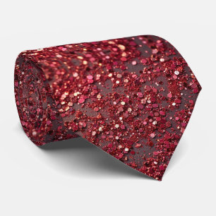 Roter Faux-Glitter + Seide Luxus-Herrenausstattu Krawatte