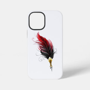 Roter Federhalter mit Goldfeder iPhone 12 Mini Hülle