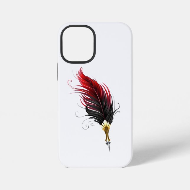 Roter Federhalter mit Goldfeder iPhone Hülle (Rückseite)