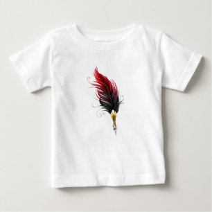 Roter Federhalter mit Goldspitze Baby T-shirt
