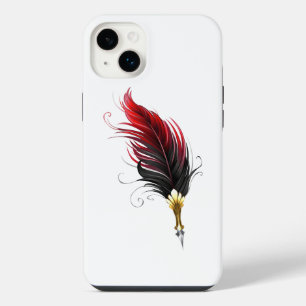 Roter Federhalter mit Goldspitze iPhone 14 Plus Hülle