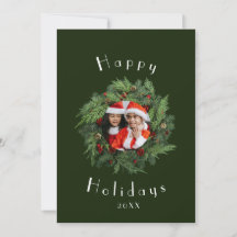 Roter Feiertagskarten-Template - Familien-Weihnach
