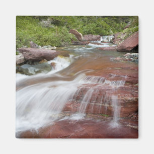 Roter Felsen im Baring Creek im Glacier National Magnet