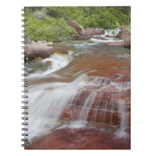 Roter Felsen im Baring Creek im Glacier National Notizblock
