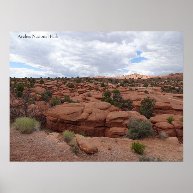Roter Felsen im Nationalpark Arches Poster (Vorne)