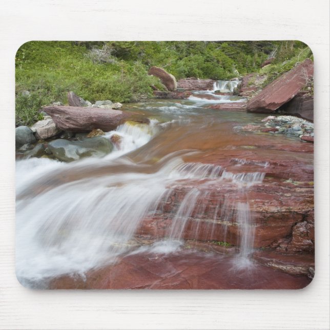 Roter Felsen in Baring Creek im Glacier National Mousepad (Vorne)
