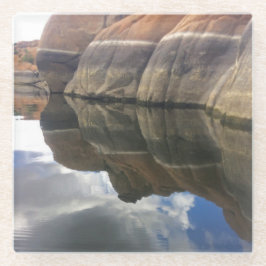 Roter Felsen Reflections Calm Lake Water Südwest Glasuntersetzer