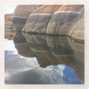 Roter Felsen Reflections Calm Lake Water Südwest Glasuntersetzer