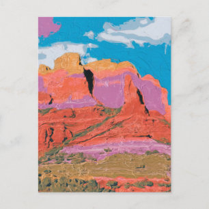 Roter Felsen, Sedona, Arizona, Moderne Kunst Postkarte