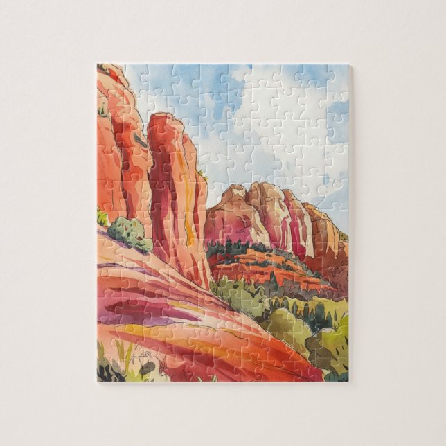 Roter Felsen, Sedona, Arizona, Moderne Kunst Puzzle (Vertikal)