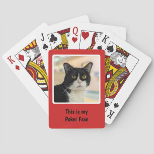 Roter Fensterrahmen für das persönliche Foto Spielkarten