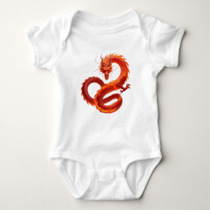 Roter Feuerdrache Kunst   Mythisches Flammendrache Baby Strampler