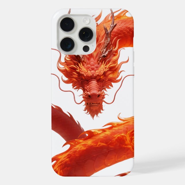 Roter Feuerdrache Kunst | Mythisches Flammendrache iPhone Hülle (Rückseite)