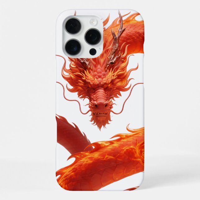 Roter Feuerdrache Kunst | Mythisches Flammendrache iPhone Hülle (Rückseite)