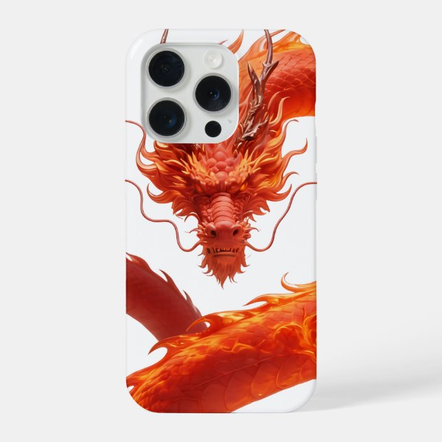 Roter Feuerdrache Kunst | Mythisches Flammendrache iPhone Hülle (Rückseite)
