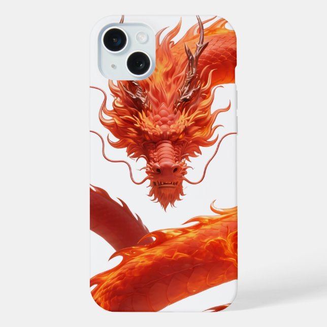 Roter Feuerdrache Kunst | Mythisches Flammendrache iPhone Hülle (Rückseite)