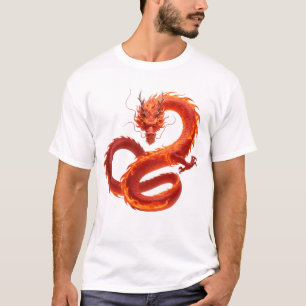 Roter Feuerdrache Kunst Mythisches Flammendrache T-Shirt