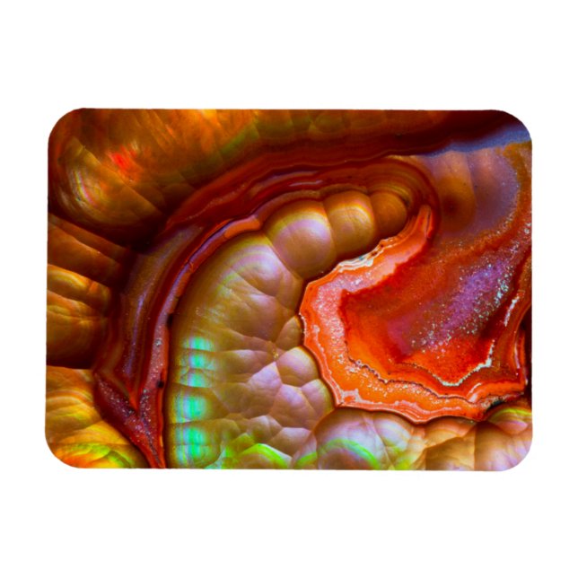 Roter Feueropal Magnet (Horizontal)