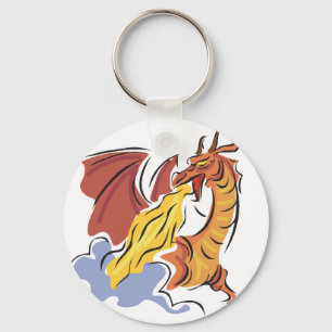 roter feuerspeiender Drache Schlüsselanhänger