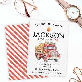 Roter Feuerwehrmann - Junge Einladung zum Geburtst